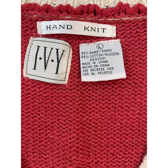 VTG. Ugly Sweater Womens L Grandma Cottagecore Patchwork Chunky Knit Bird 80s - Picture 5 of 8